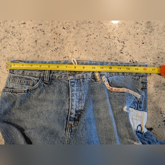 LRL Ralph Lauren Patchwork Straight Wide Leg Jeans Size 10 Vintage Distressed - Picture 10 of 16